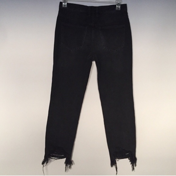 Free People Distressed Black High Waisted Cutout - Picture 3 of 8